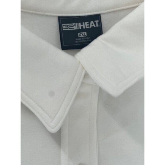 32 Degrees Women’s Fleece Button Up Shirt Long Sleeve Shacket Top White XXL - Picture 7 of 7